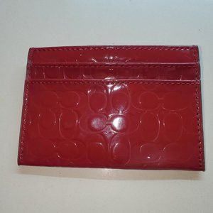 MAROON PATENT LEATHER CARD CASE